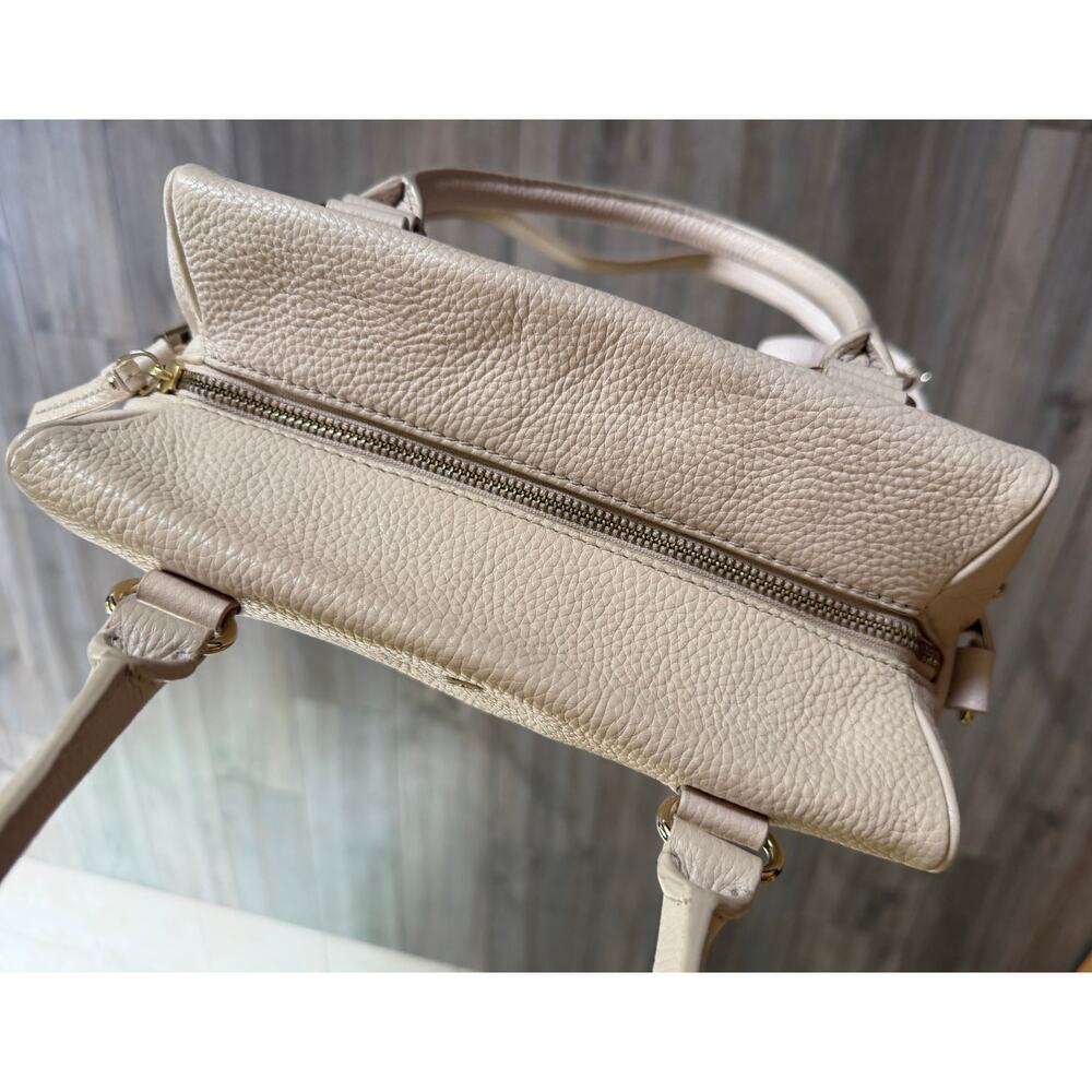 Kate Spade Grant Park Pebble Leather Handbag Satchel Purse Crossbody Blush Beige - Picture 5 of 10